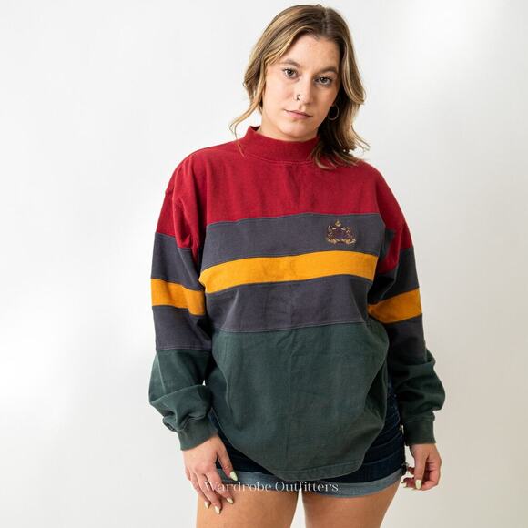 Vintage 90s Rugby Striped Sweatshirt - Picture 6 of 9